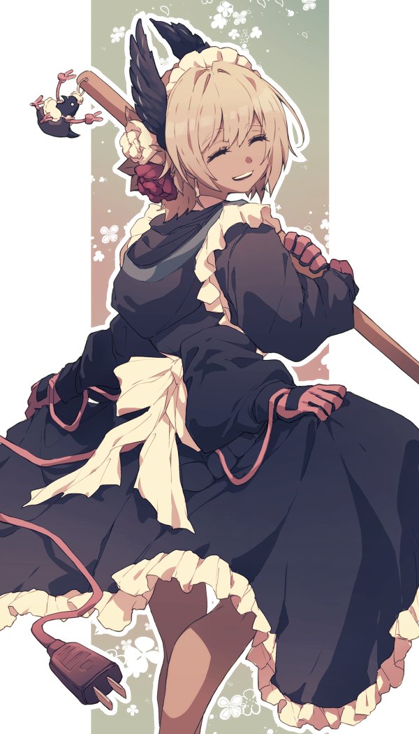 1girl, :d, alternate_costume, arknights, black_dress, commentary, dark-skinned_female, dark_skin
