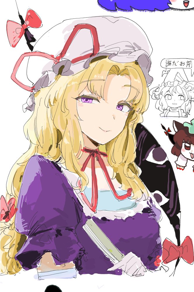 3girls, :>, :3, :d, animal_ears, blonde_hair, bow, brown_eyes