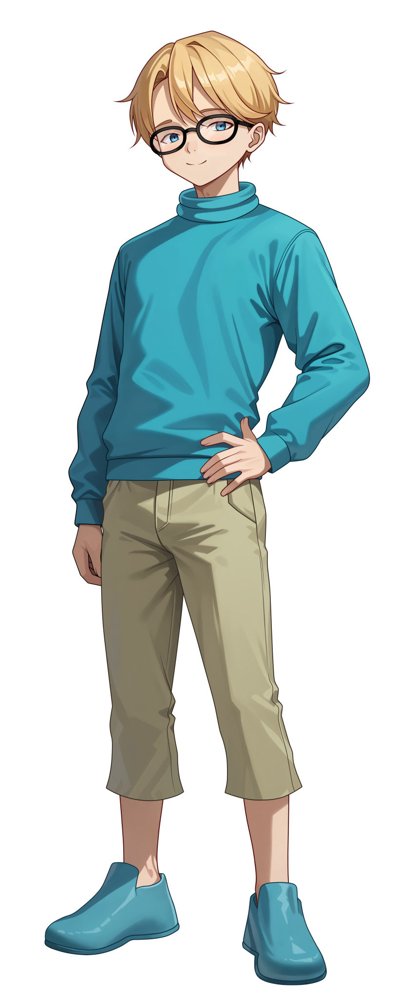 1boy, absurdres, blonde_hair, blue_eyes, code_lyoko, glasses, highres, jeremy_belpois