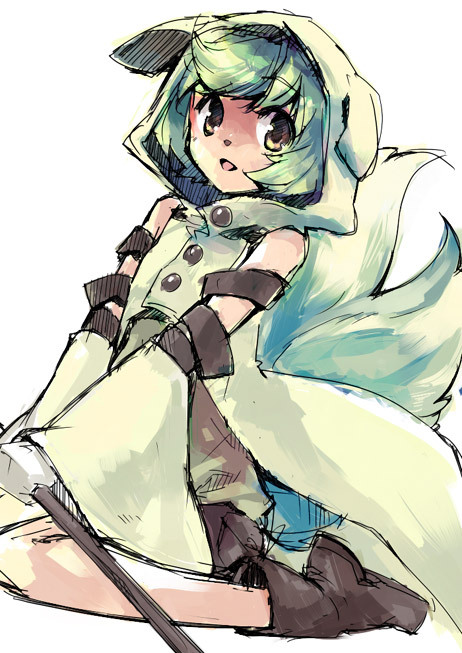 1boy, akr_et, animal_hood, animal_nose, arm_belt, boots, brown_boots, brown_eyes