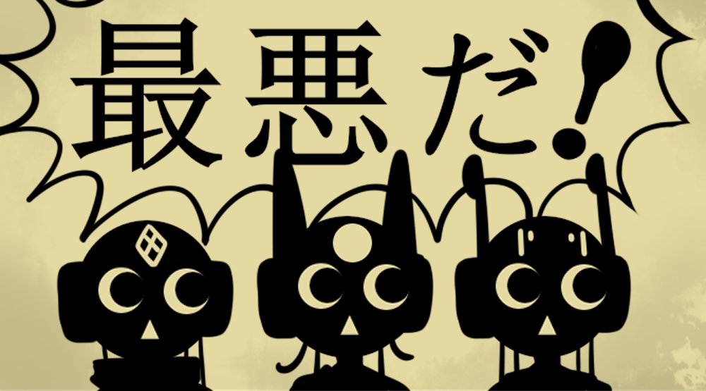 1girl, 2boys, cable, circle_facial_mark, crescent_moon, facial_mark, five_pebbles, forehead_mark