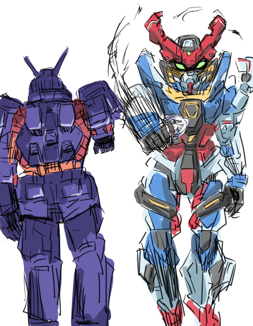1girl, absurdres, blue_eyes, deux_murasame, gquuuuuux, green_eyes, gundam, gundam_gquuuuuux