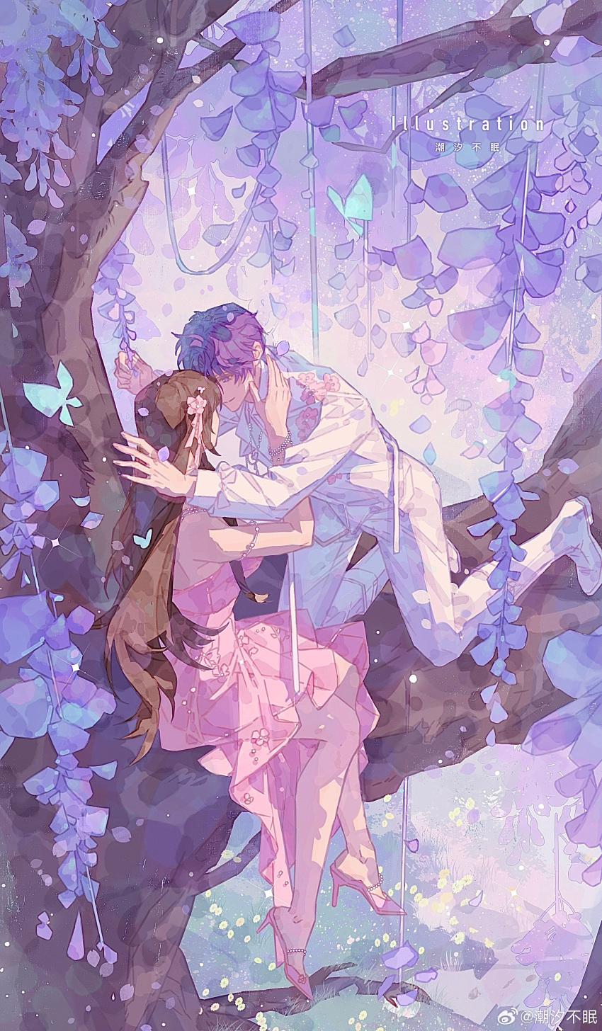 1boy, 1girl, absurdres, armlet, artist_name, bare_arms, bare_legs, bare_shoulders