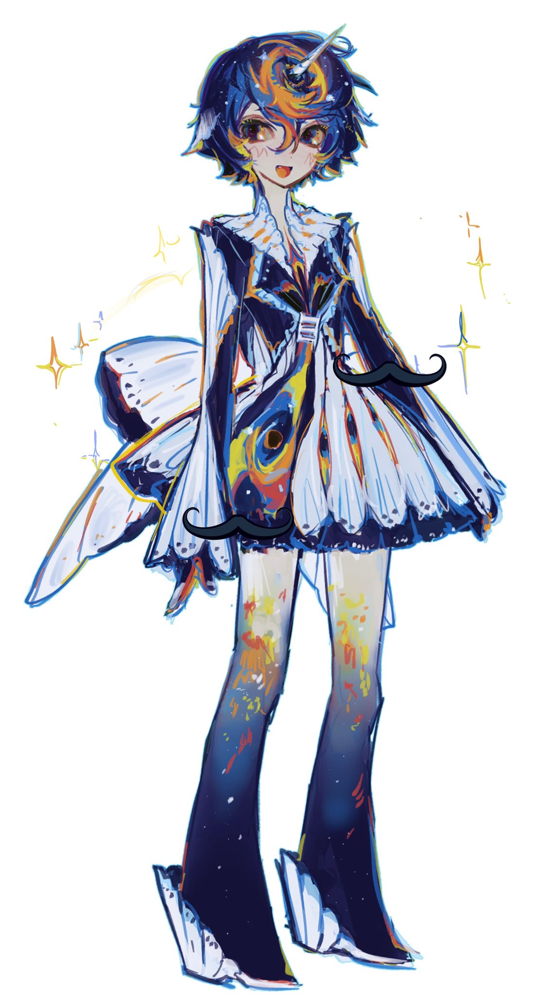 1girl, back_bow, blue_dress, blue_eyes, blue_hair, bow, dress, dress_bow