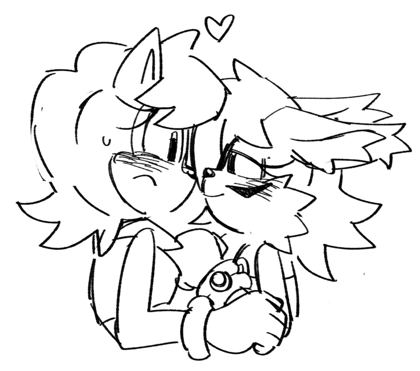 2girls, animal_ears, animal_nose, chipmunk_girl, closed_mouth, commentary, english_commentary, fishsoof