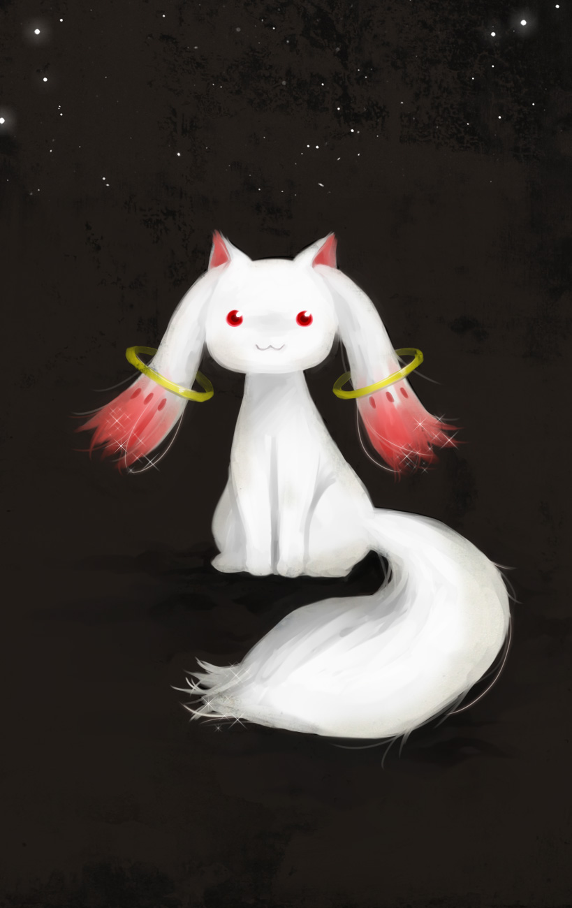 highres, kyubey, kyuubee, mahou_shoujo_madoka_magica, no_humans, orionme, red_eyes, solo