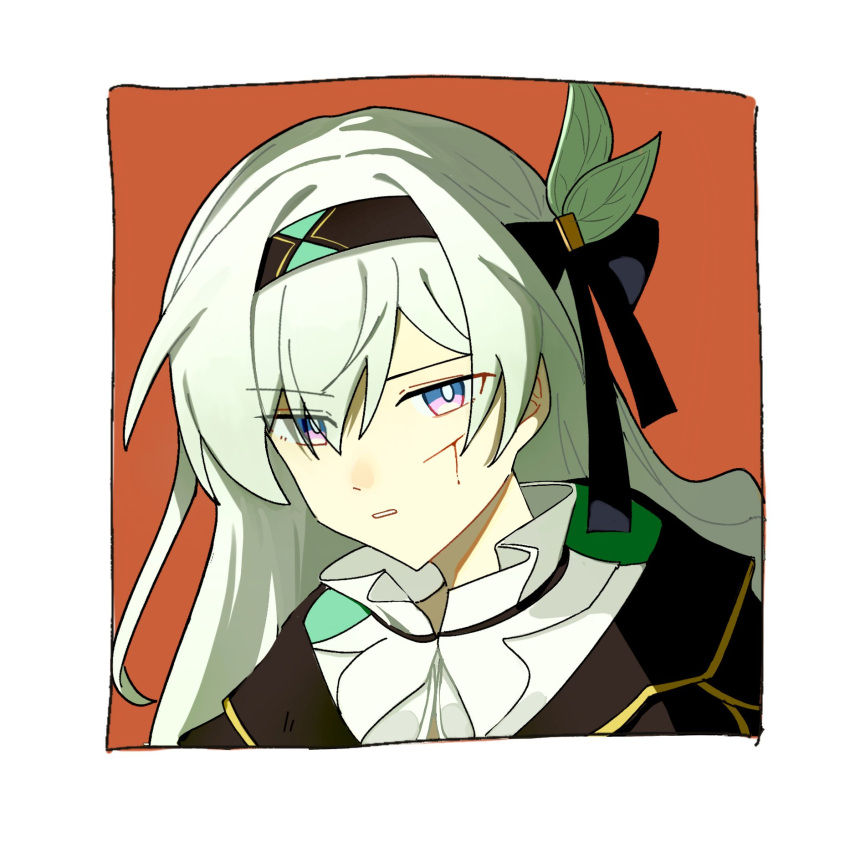 1girl, beibc_eee, blood, blood_on_face, bow, eyes_visible_through_hair, firefly_(honkai:_star_rail), hair_bow