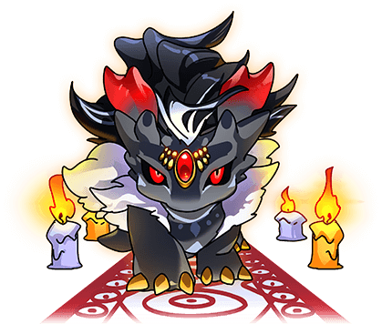 animal, black_hair, black_sclera, candle, clothed_animal, colored_sclera, dragon, dragon_village_(series)