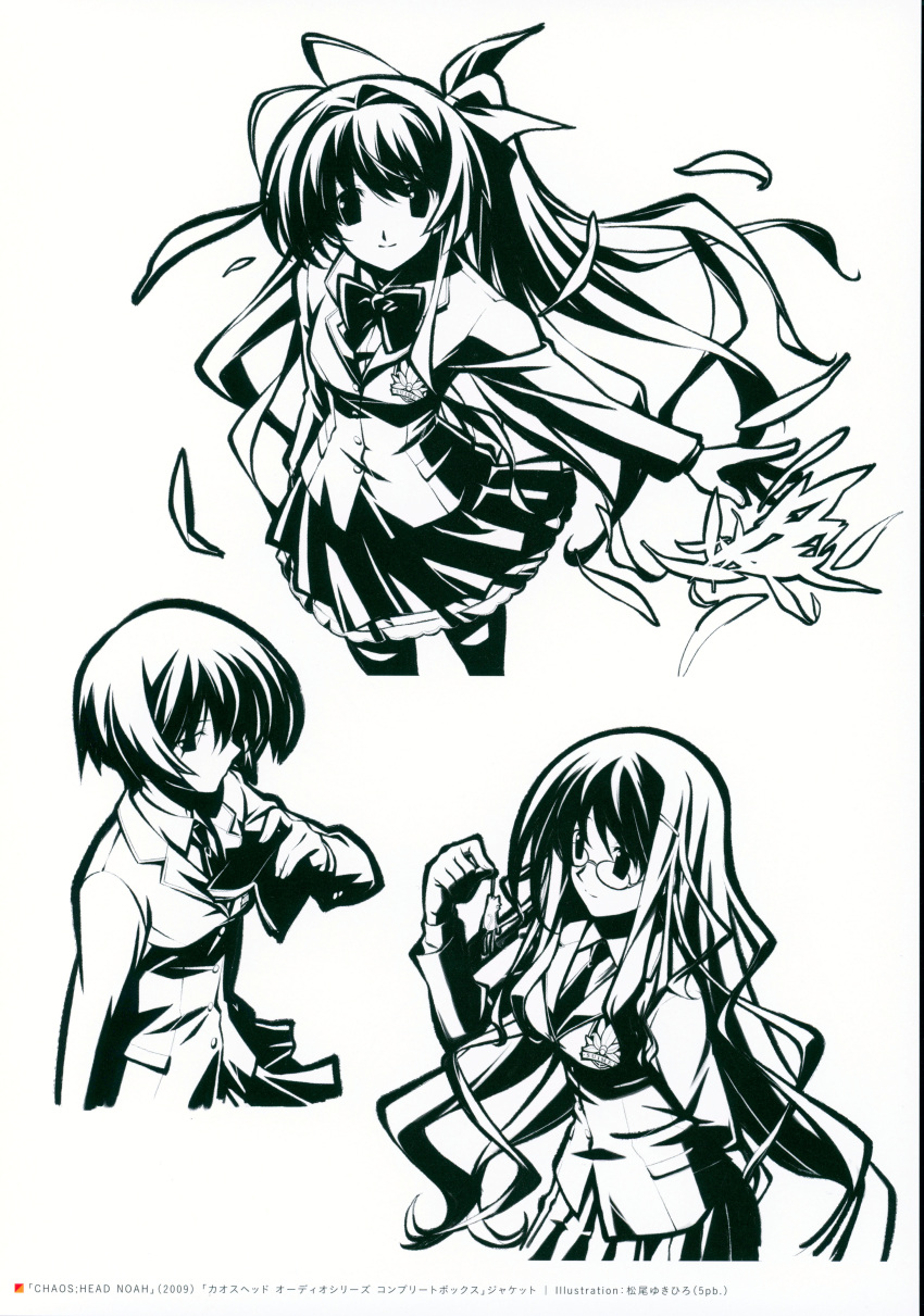 absurdres, antenna_hair, blazer, bow, bowtie, breasts, chaos;head, clenched_hand