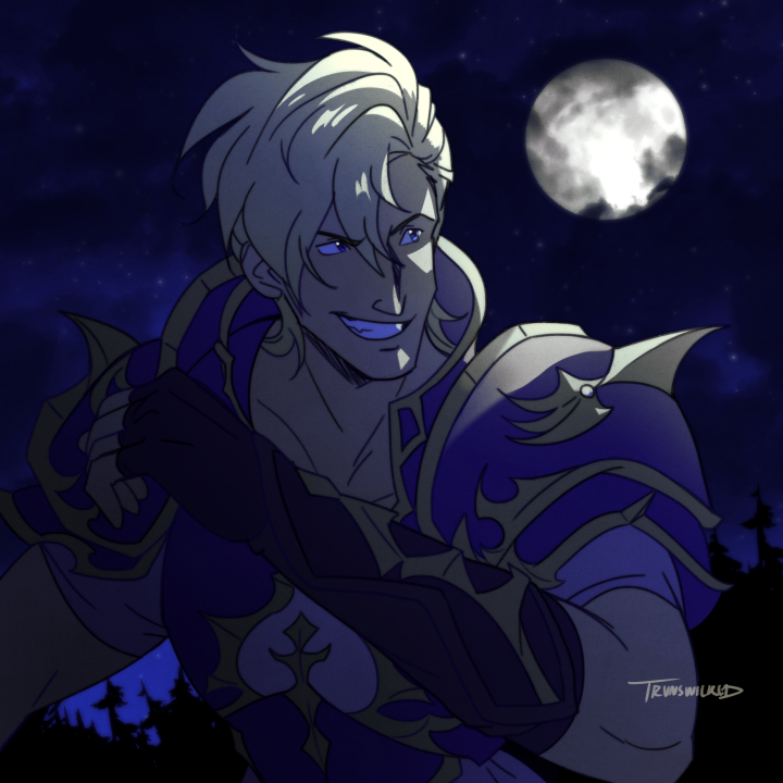 1boy, armor, artist_name, blonde_hair, blue_eyes, chulainn_(fire_emblem), commentary, fire_emblem