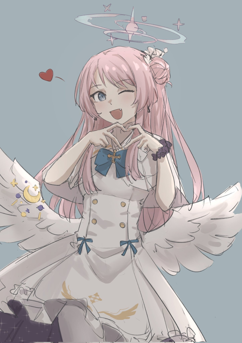 1girl, :d, alternate_hairstyle, bang_dream!, bang_dream!_it's_mygo!!!!!, black_scrunchie, blue_archive, blue_bow