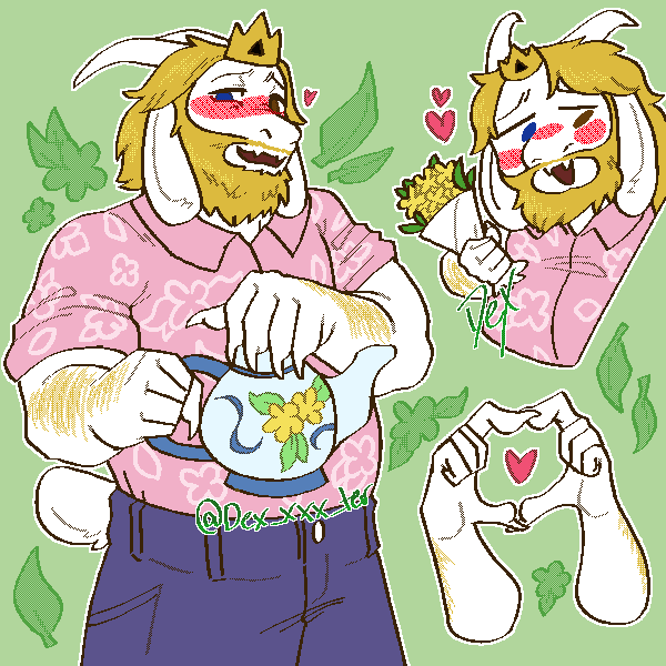 1boy, 2021, 2d, animal_ears, anthro, artist_name, asgore_dreemurr, bad_id