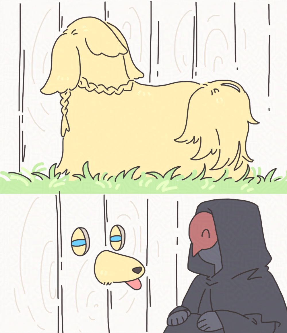 1other, :p, ^_^, amaurotine, argos_(ff14), closed_eyes, dog, fence
