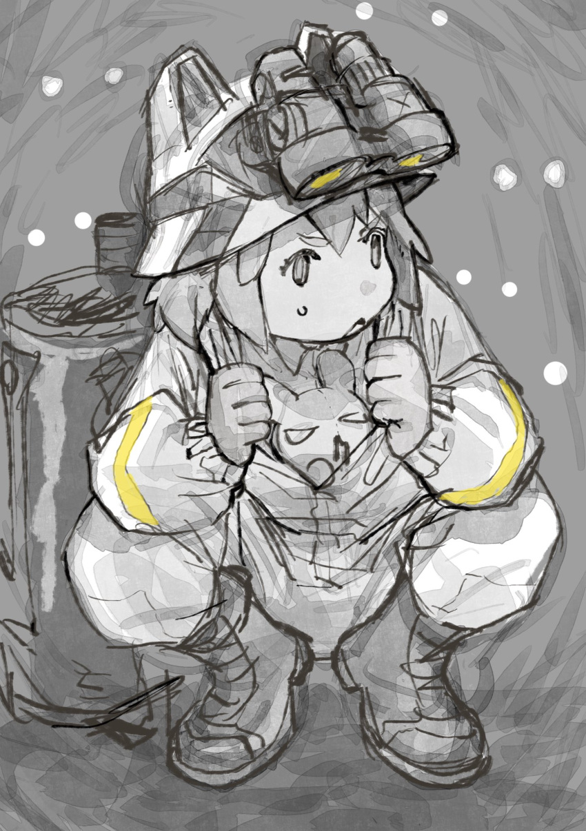 1girl, animal, animal_ear_headwear, animal_in_clothes, arknights, boots, buffalo_iinkai, collared_shirt