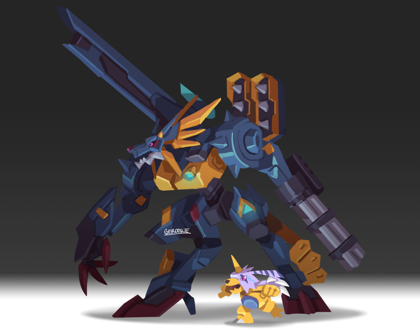 arm_cannon, armor, blue_armor, blue_fur, body_fur, cyborg, digimon, digimon_(creature)