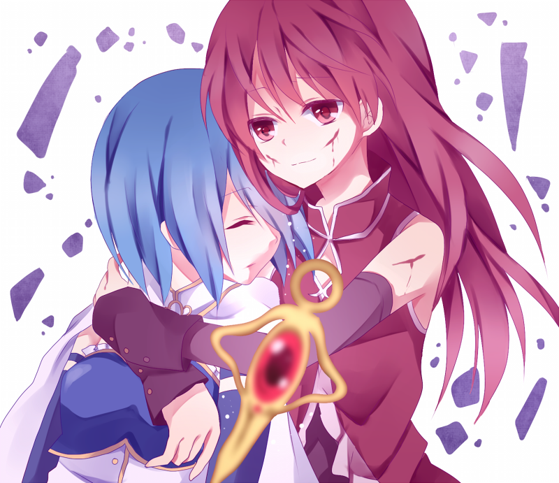 alternate_hairstyle, bad_id, bare_shoulders, blue_hair, blurry, cape, closed_eyes, depth_of_field