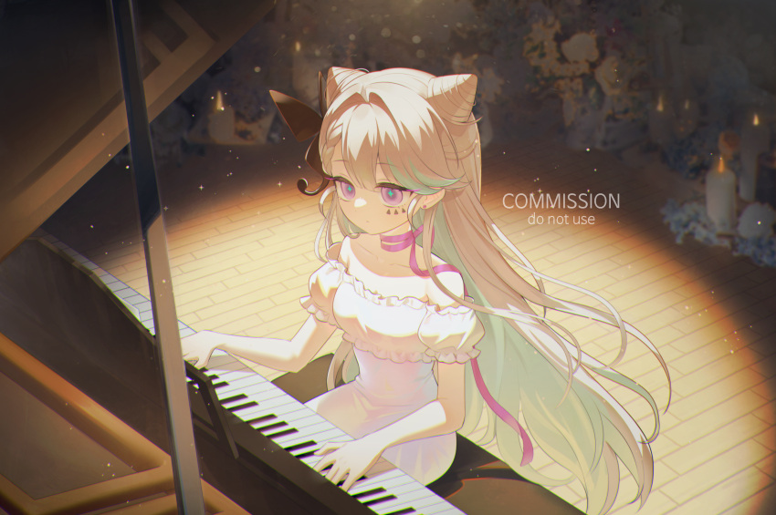 +_+, 1girl, aqua_pupils, baegbalbaegjung, blurry, blurry_background, collarbone, commission
