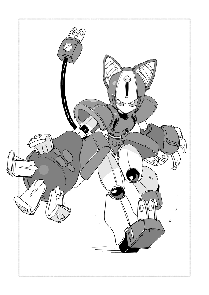 1girl, animal_ears, animal_hands, birdhatter, cable, cable_tail, cat_ears, cat_paws