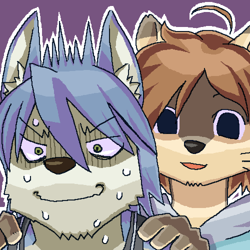 2boys, ahoge, animal_ears, chinami, commentary_request, dog_boy, dog_ears, empty_eyes