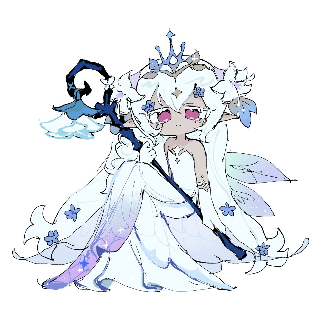 1girl, absurdly_long_hair, alt_text, bare_shoulders, blue_flower, braid, closed_mouth, colored_eyelashes