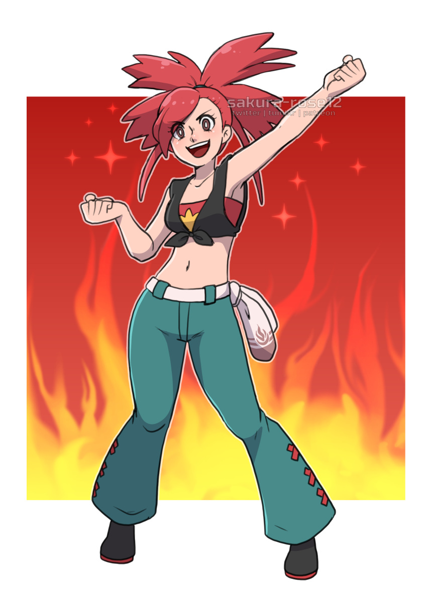 1girl, absurdres, bare_arms, black_shoes, clenched_hands, collarbone, commentary, english_commentary