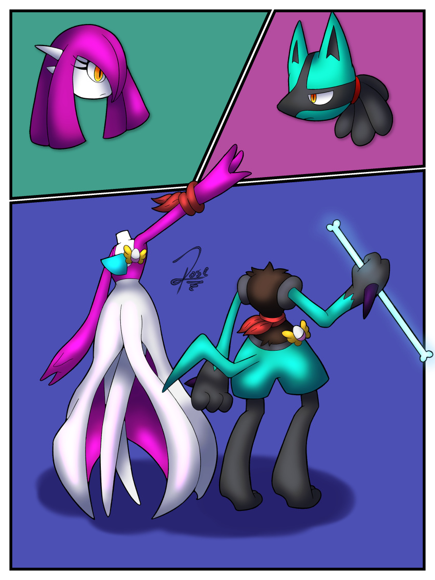 detachable_head, detached_head, dullahan, duo, gardevoir, headless, independent_bodies, independent_body
