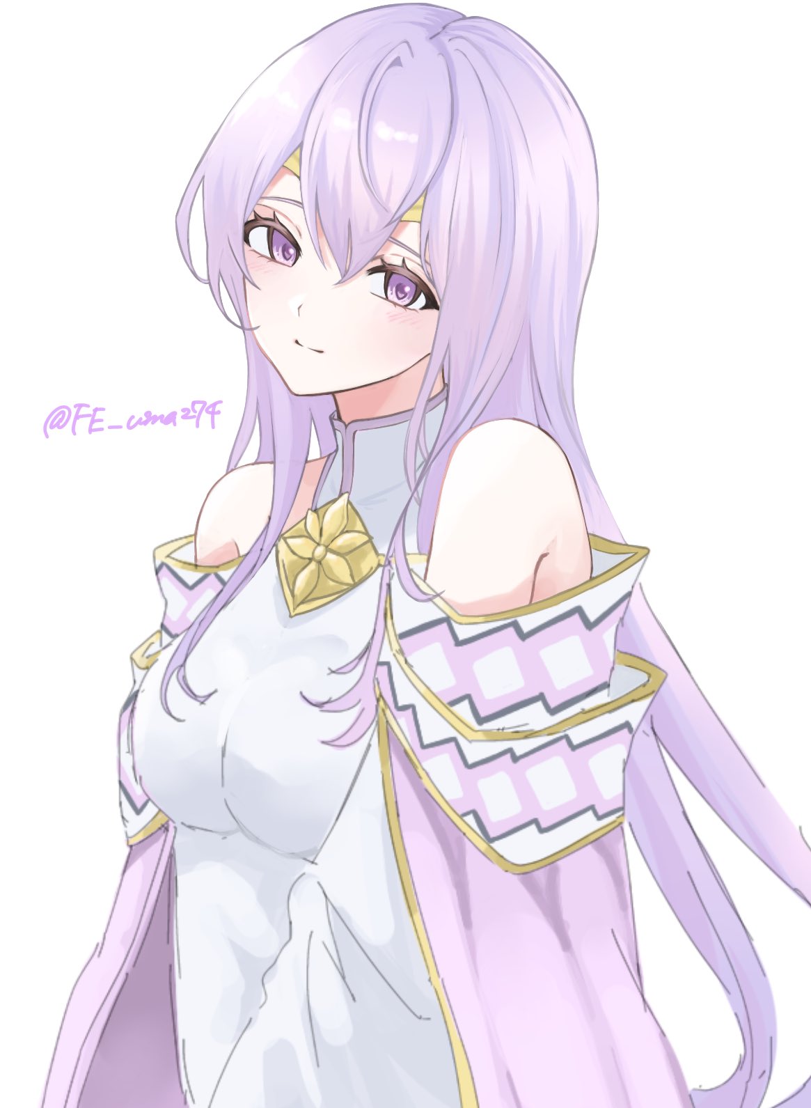 1girl, bare_shoulders, breasts, closed_mouth, dress, eyelashes, fire_emblem, fire_emblem:_genealogy_of_the_holy_war