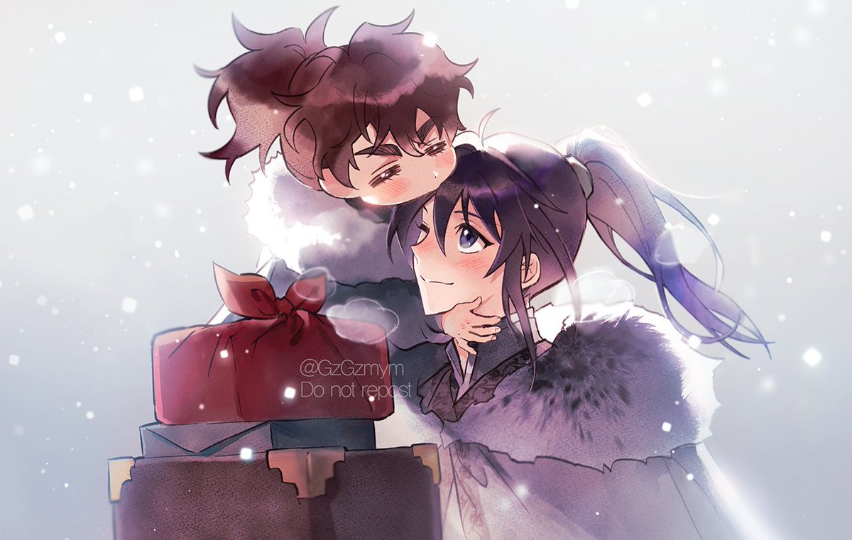 2boys, black_eyes, black_hair, brown_hair, carrying, carrying_person, child, cloak