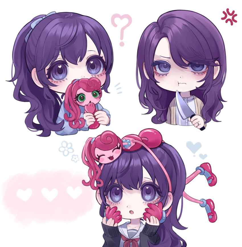 3girls, ?, ^_^, aegyo_sal, anger_vein, ankle_socks, asahina_mafuyu, asahina_mafuyu's_mother