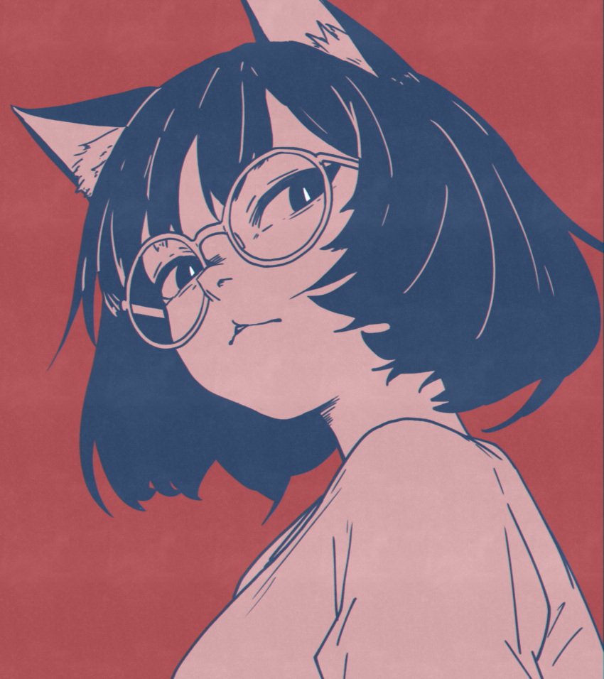 1girl, :<, absurdres, animal_ear_fluff, animal_ears, bob_cut, cat_ears, cat_girl