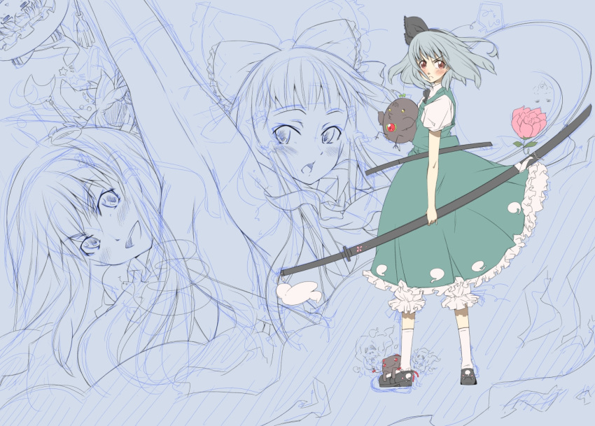 armpit_docking, armpits, hakurei_reimu, izayoi_sakuya, kaenbyou_rin, kaenbyou_rin_(cat), kirisame_marisa, kochiya_sanae