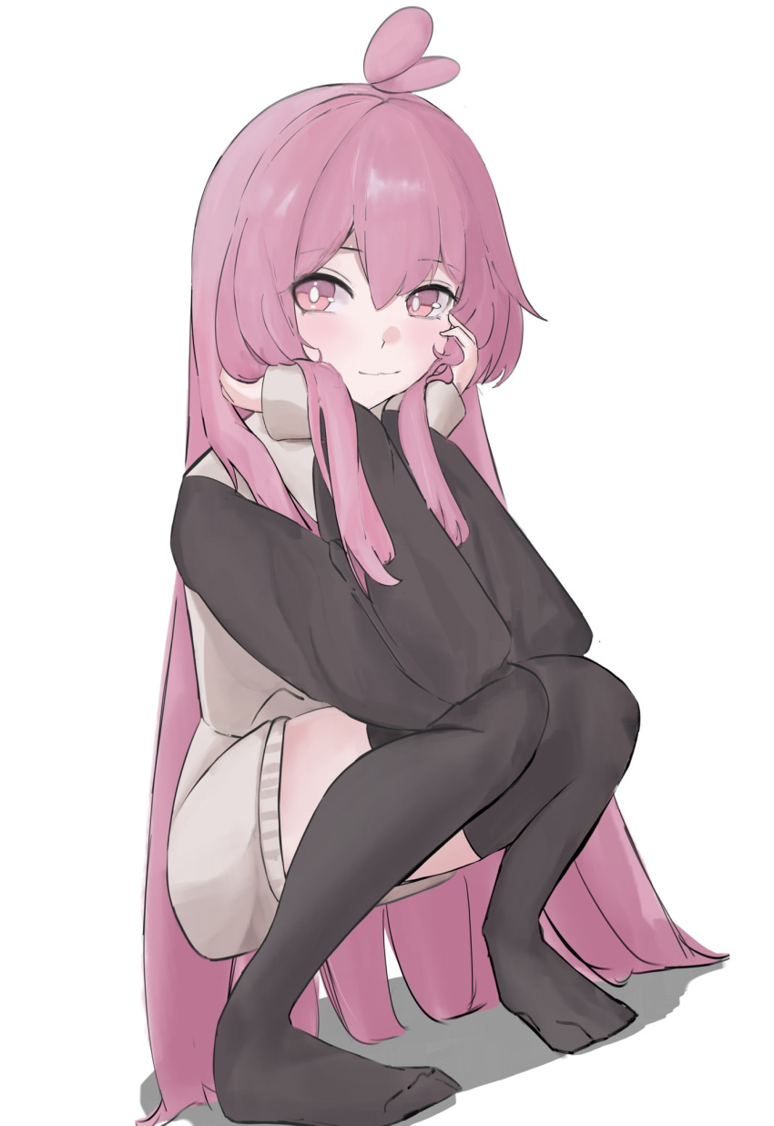 1girl, black_sweater, black_thighhighs, borrowed_character, highres, long_hair, looking_at_viewer, misoctopus