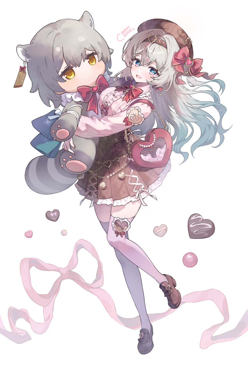 1girl, absurdres, alternate_costume, artist_name, blue_eyes, blush, bow, bow_earrings