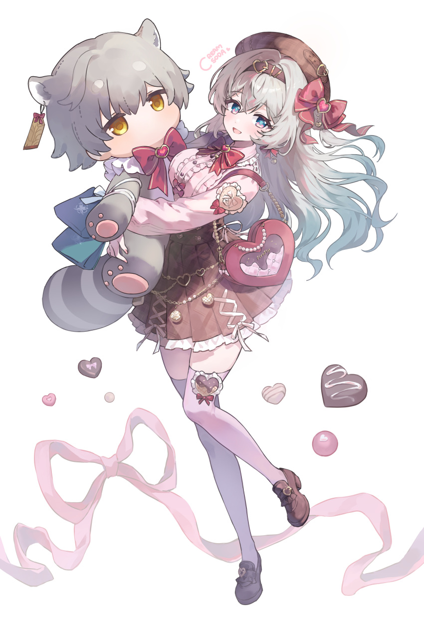 1girl, absurdres, alternate_costume, artist_name, blue_eyes, blush, bow, bow_earrings