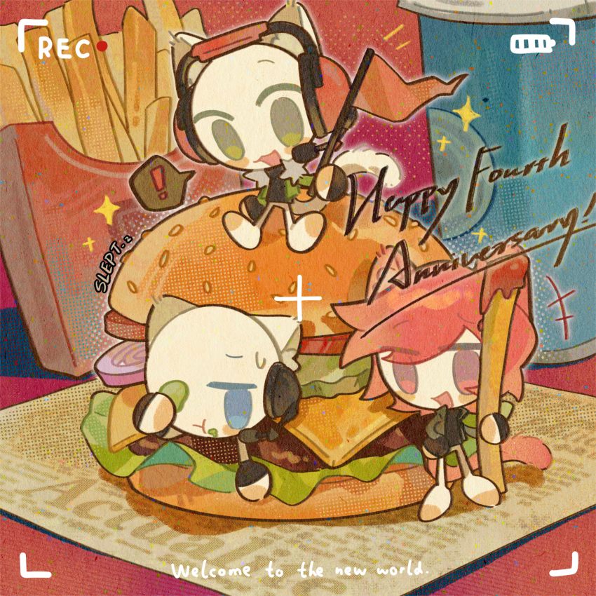 !, +++, 1girl, 2boys, :3, :d, :t, absurdres