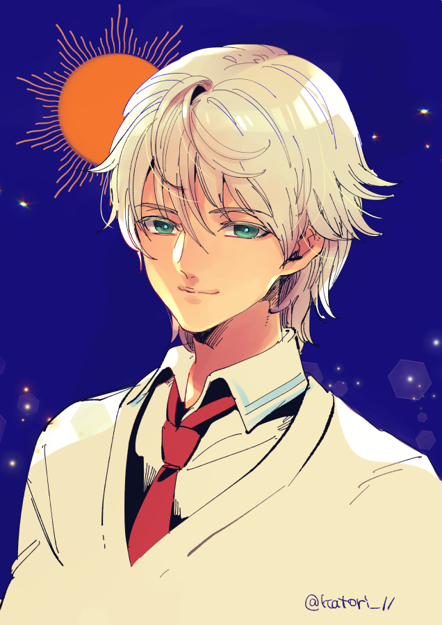 1boy, aqua_eyes, asfeld_academy_school_uniform, blue_background, colored_eyelashes, commentary_request, dragon_quest, dragon_quest_x