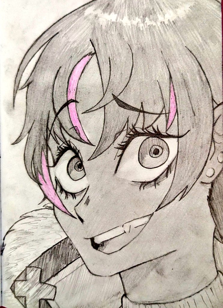 1girl, bon_(vtuber), dark-skinned_female, dark_skin, ear_piercing, indie_virtual_youtuber, looking_at_viewer, piercing