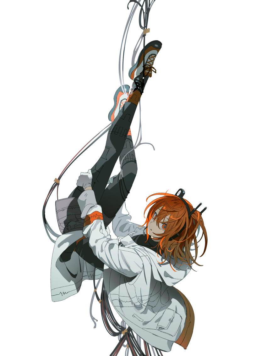 1girl, a.i._voice, absurdres, adachi_rei, black_pantyhose, black_shirt, cable, falling