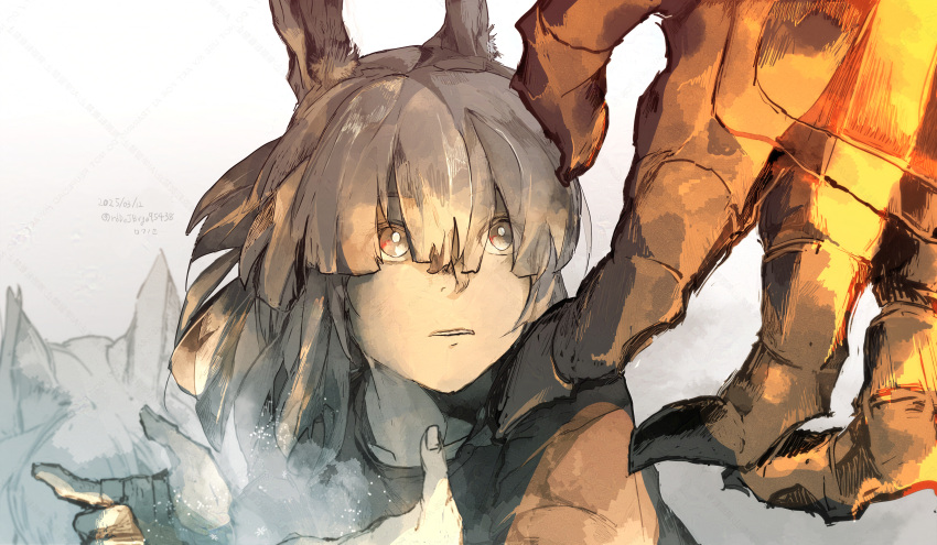 1boy, 2025, 2girls, absurdres, animal_ears, arknights, bright_pupils, dated
