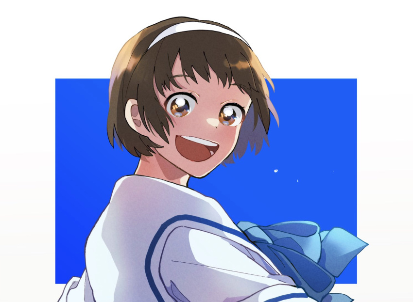 1girl, 39lai, brown_eyes, brown_hair, hairband, konjiki_no_gash!!, mizuno_suzume, open_mouth
