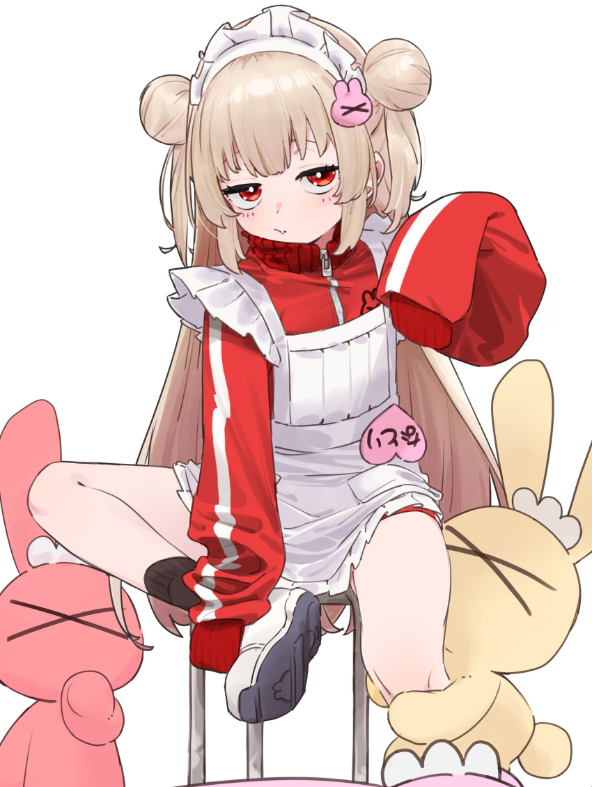 1girl, absurdres, blonde_hair, blunt_bangs, hair_bun, highres, indie_virtual_youtuber, iwashi_tabeta_sa