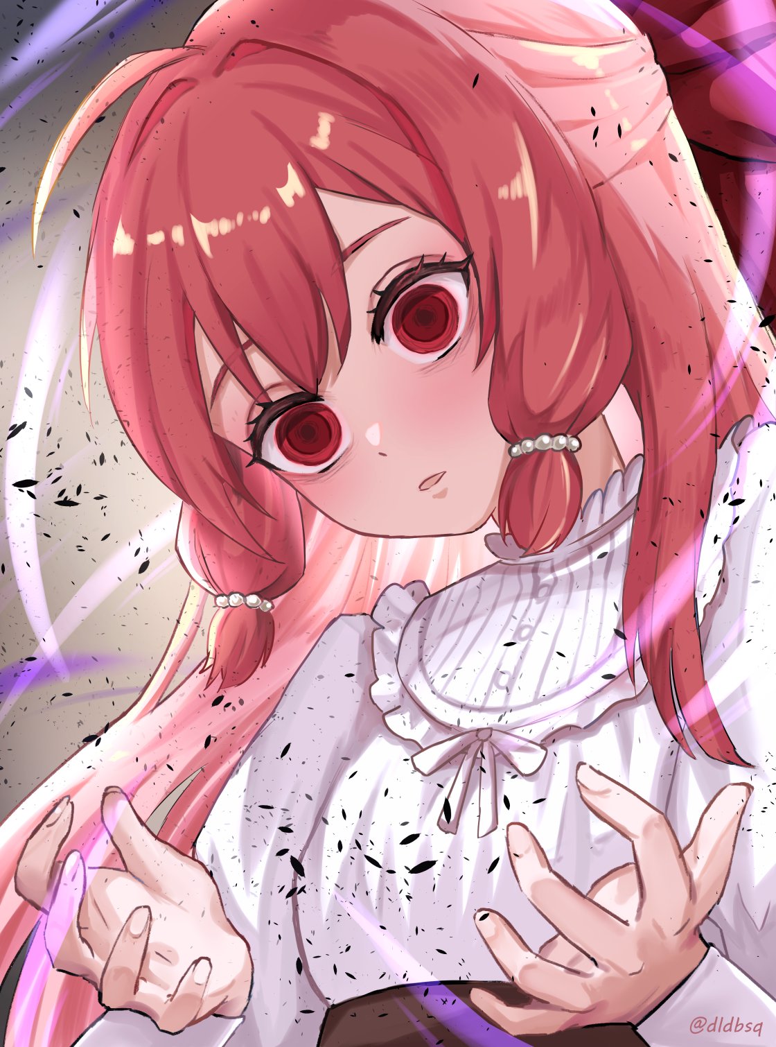 ahoge, artist_name, ashes, brown_dust_(series), brown_dust_2, capelet, dldbsq, dress