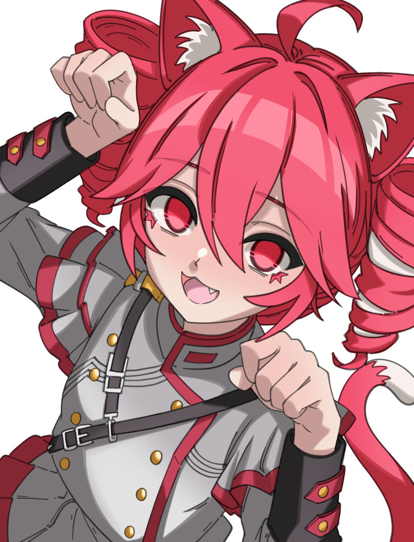 1girl, absurdres, ahoge, animal_ears, belt, black_belt, black_sleeve_cuffs, buttons