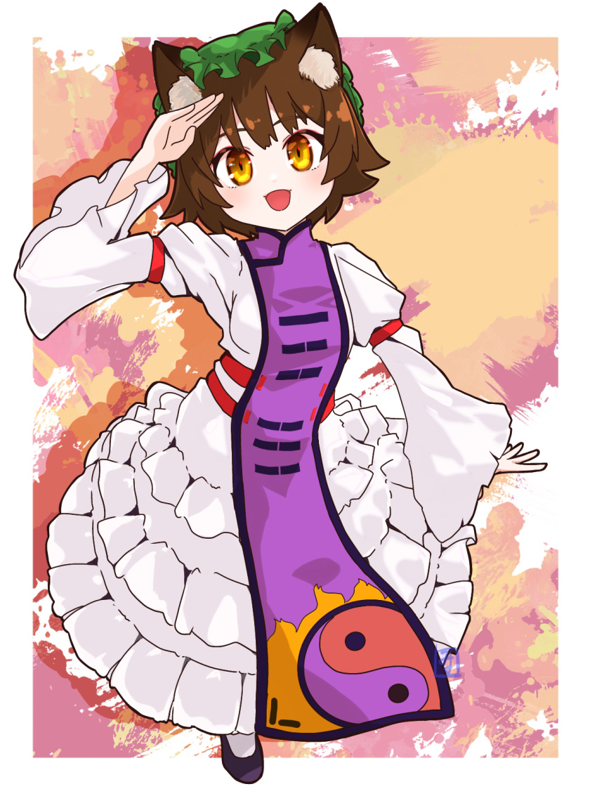 1girl, alternate_costume, animal_ear_fluff, animal_ears, breasts, brown_eyes, brown_hair, cat_ears