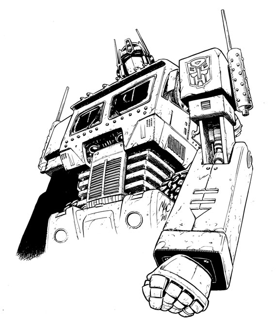 1boy, autobot, bumblebee_(transformers), cropped_torso, fake_horns, gianmac, greyscale, helmet, horned_helmet, horns, insignia, looking_at_viewer, mecha, monochrome, no_humans, optimus_prime, robot, science_fiction, smokestack, solo, transformers, transformers:_generation_1