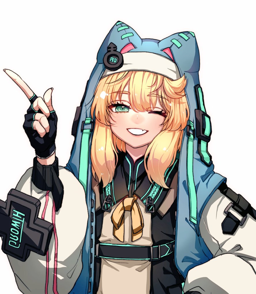 1girl, androgyne_symbol, animal_ears, aqua_eyes, black_gloves, blonde_hair, bridget_(guilty_gear), cat_ears