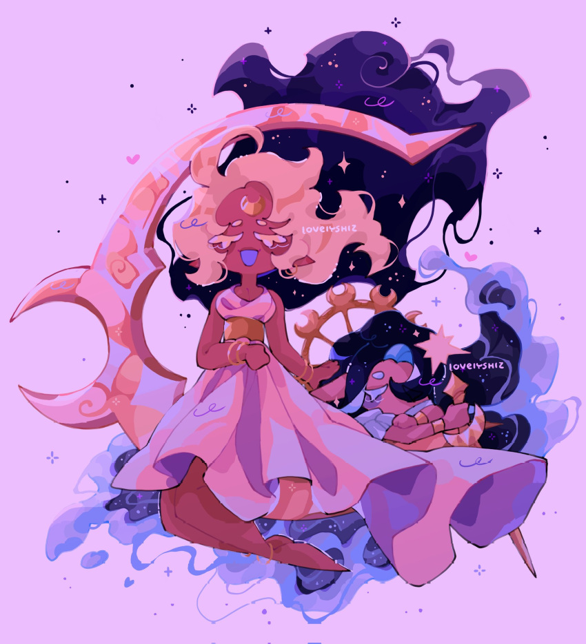 1girl, bare_shoulders, blonde_hair, bracelet, colored_inner_hair, cookie_run, cookie_run:_kingdom, crescent