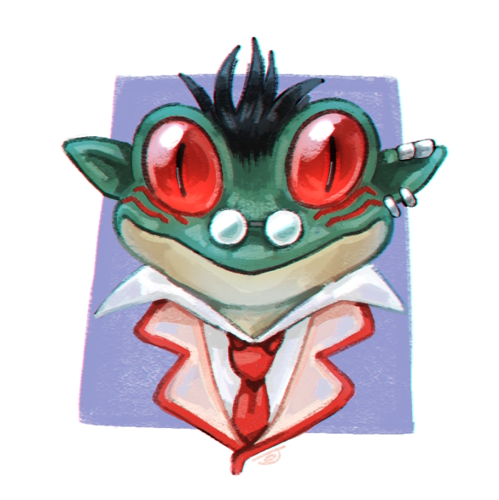 1boy, black_hair, demiurge_(overlord), demon_boy, frog_boy, furry, furry_male, jello666