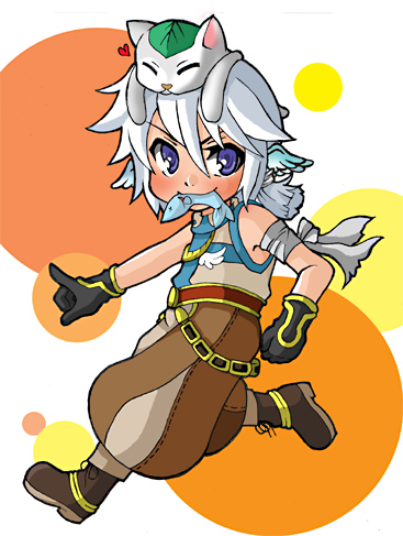1boy, animal_on_head, black_gloves, blue_shirt, blue_wings, boots, brown_boots, brown_pants