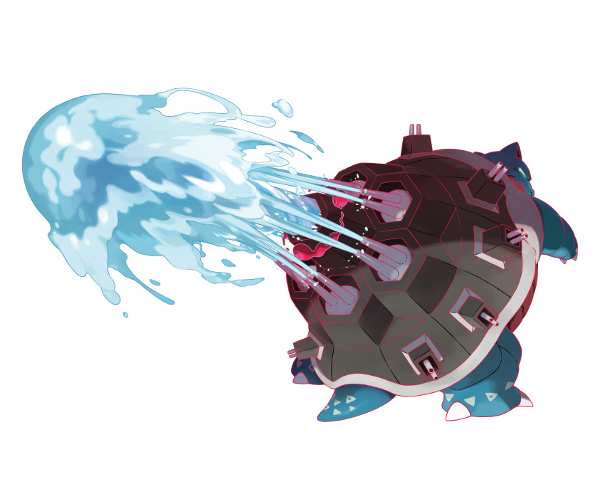 absurdres, aqua_eyes, artist_request, blastoise, bright_pupils, cannon, claws, closed_mouth